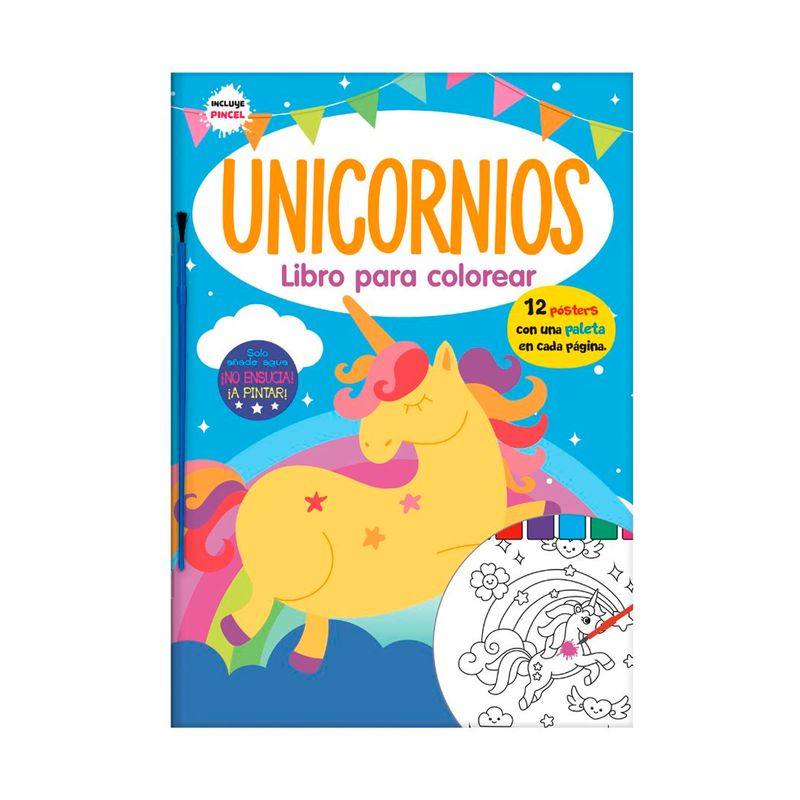Libros para colorear acuarela unicornios