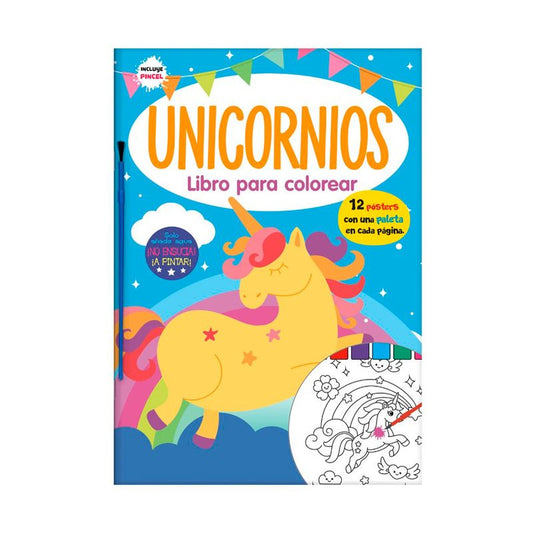 Libros para colorear acuarela unicornios
