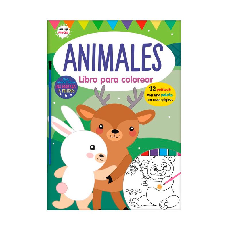 Libros para colorear acuarela animales